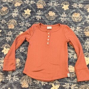 Abercrombie Kids Ribbed Long Sleeve Tee - Warm Rust